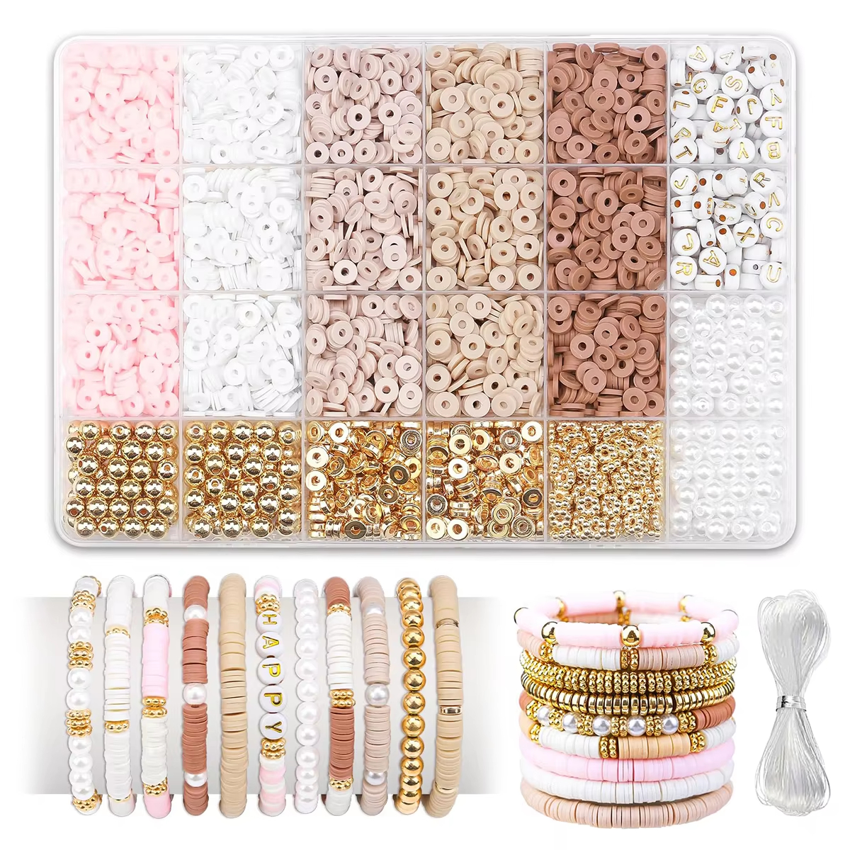Jewelry Making Tutorials - 1970pcs light pink clay bead spacer