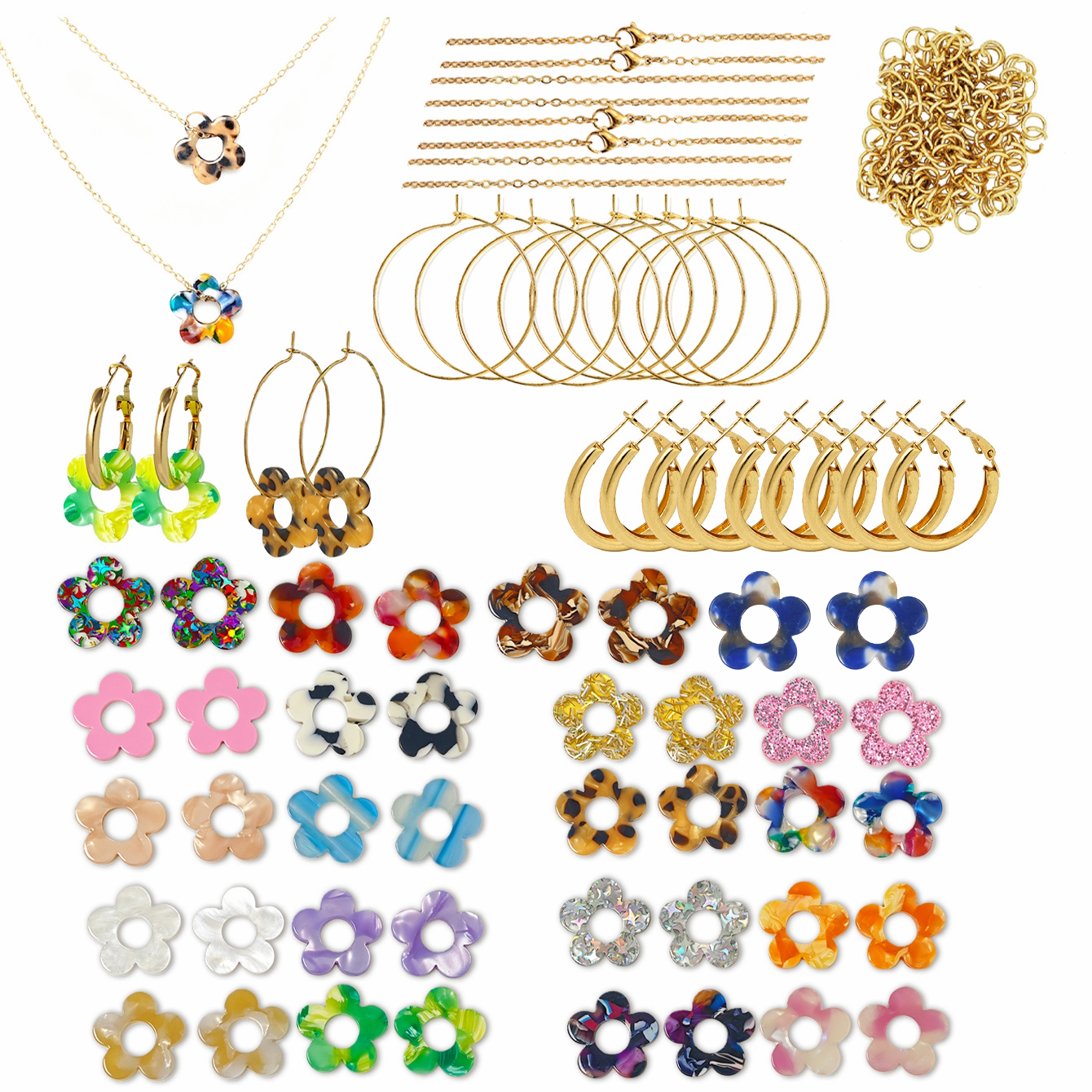 Jewelry Making Tutorials - Cute Colorful Sequin Acrylic Flower DIY