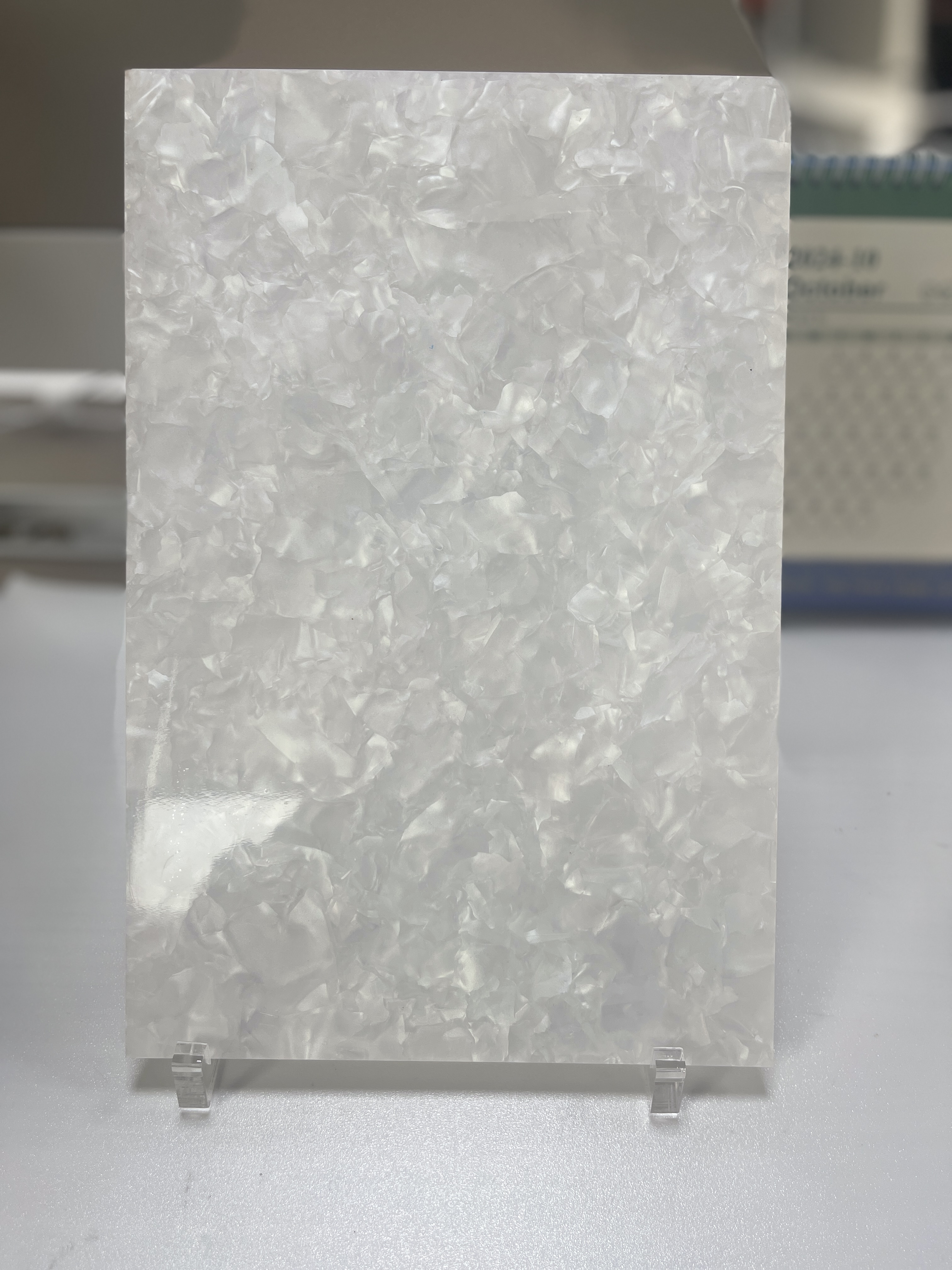 Jewelry Making Table - White Pearl color laminated acrylic sheet