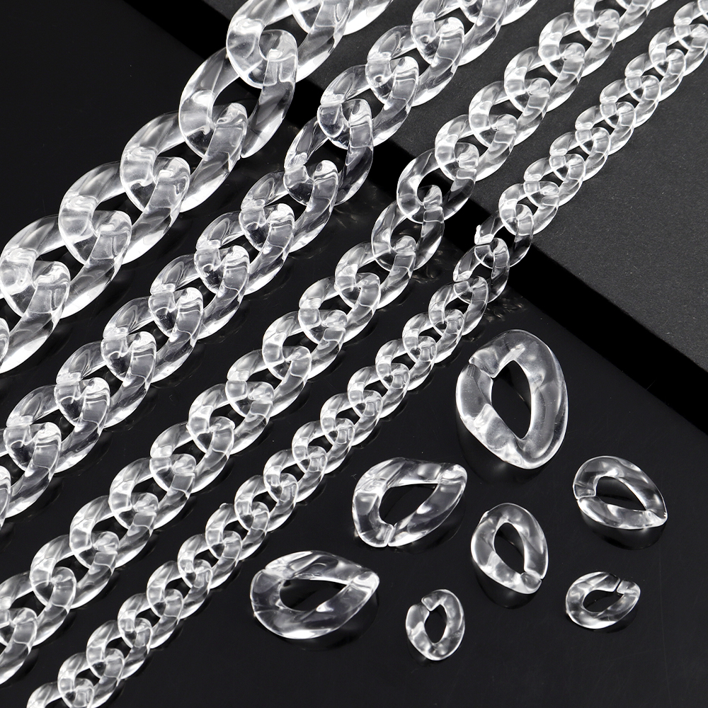 Jewelry Making Glasses - Transparent Acrylic Cuban Link Chain Loose