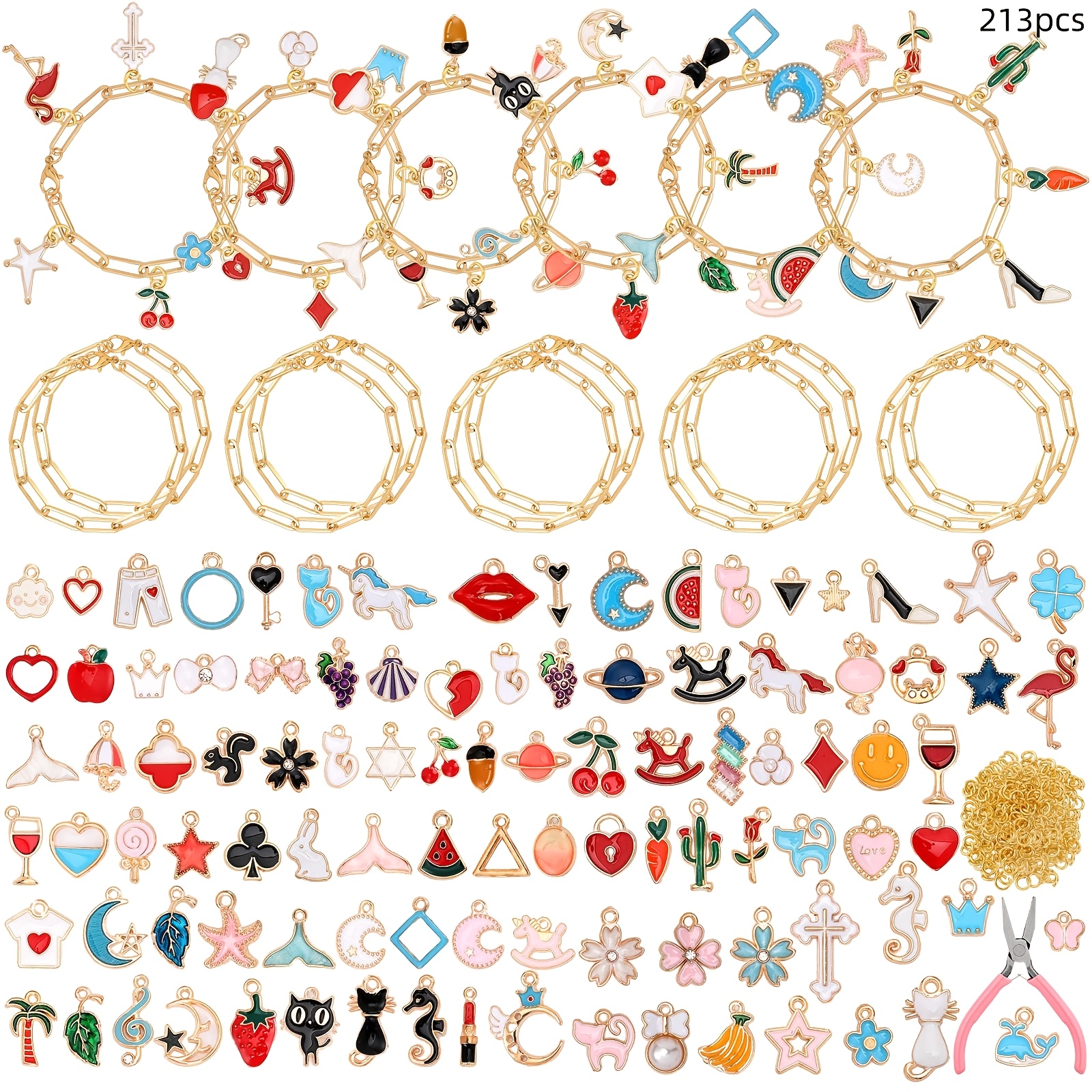 Jump Ring Assorted - Charm Bracelet Making Kit for Women,DIY