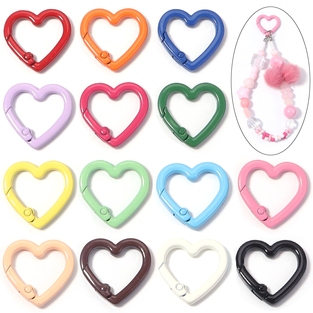 Jewelry Making Class - 5pcs Alloy Heart Spring Clasps Snap