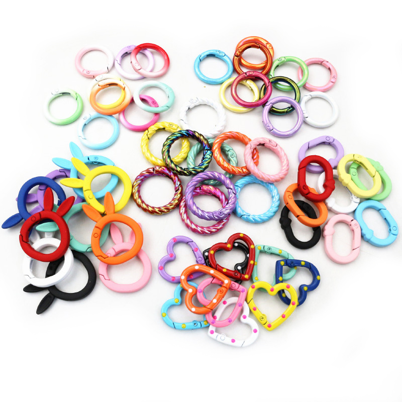 Jump Ring Assorted - 10pcs Random Colors Mix Heart Round