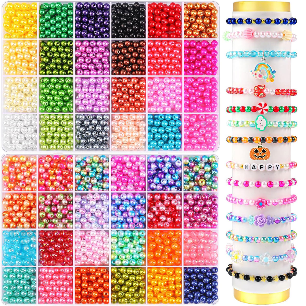 Jewelry Making Tutorials - 2400PCS 48 Compartments Pearl Jewelry 48