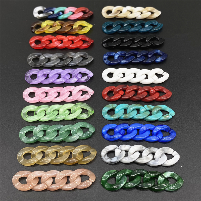 Jewelry Making Glasses - 50pcs/lot 10x14mm Acrylic Twisted Chains Link