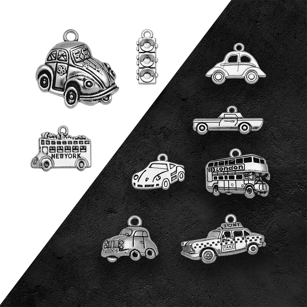 Silver Plated Taxi Bus Car Tra - Jewelry Making In London のレビューと価格