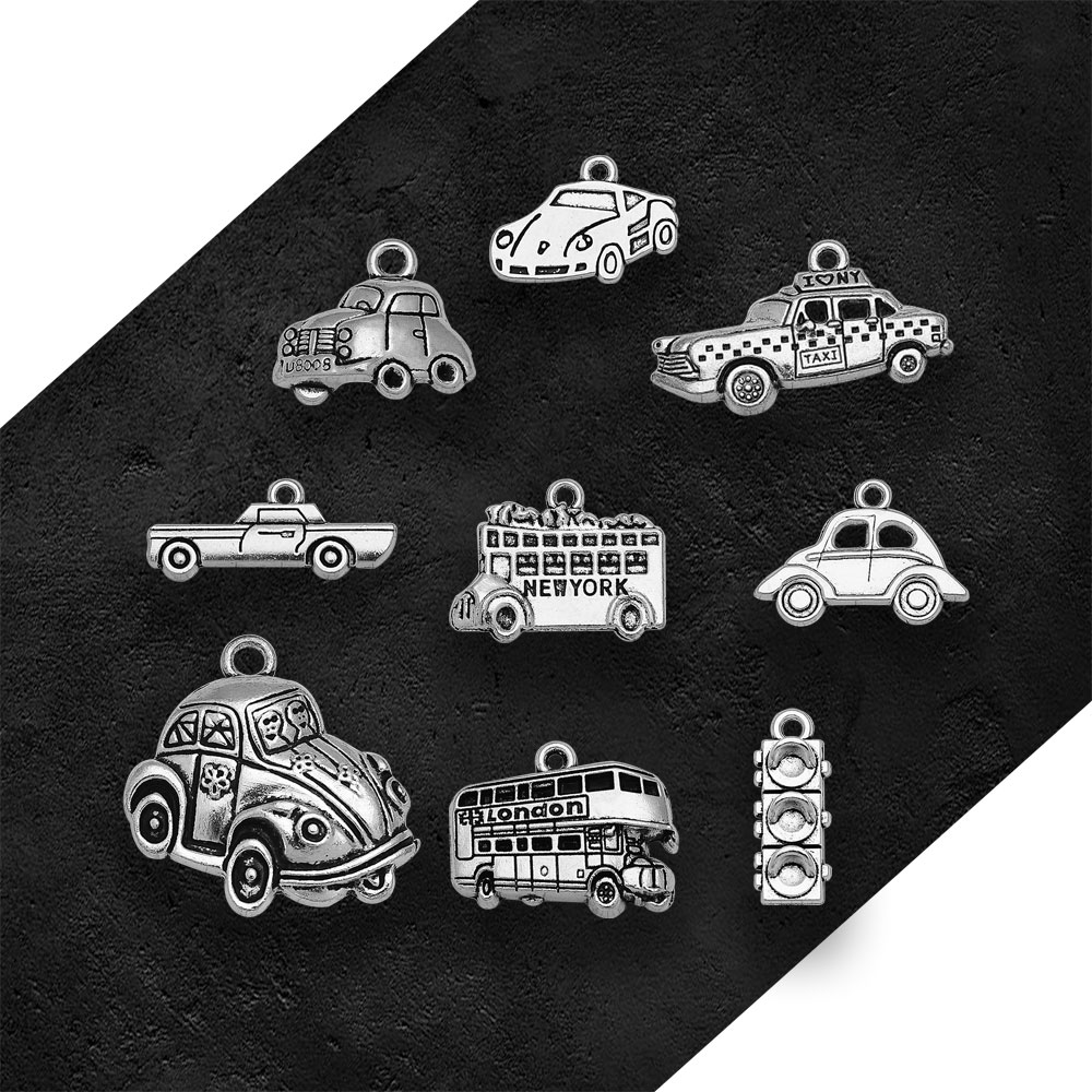 Silver Plated Taxi Bus Car Tra - Jewelry Making In London のレビューと価格