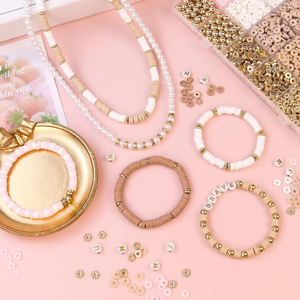 1970pcs light pink clay bead s - Jewelry Making Tutorials のレビューと価格