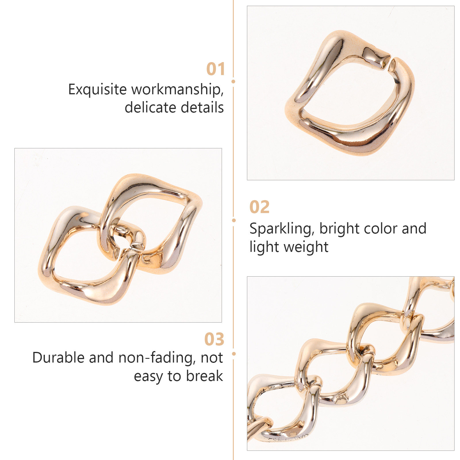 100Pcs Rose Gold Plastic Chain - Jewelry Making Glasses のレビューと価格