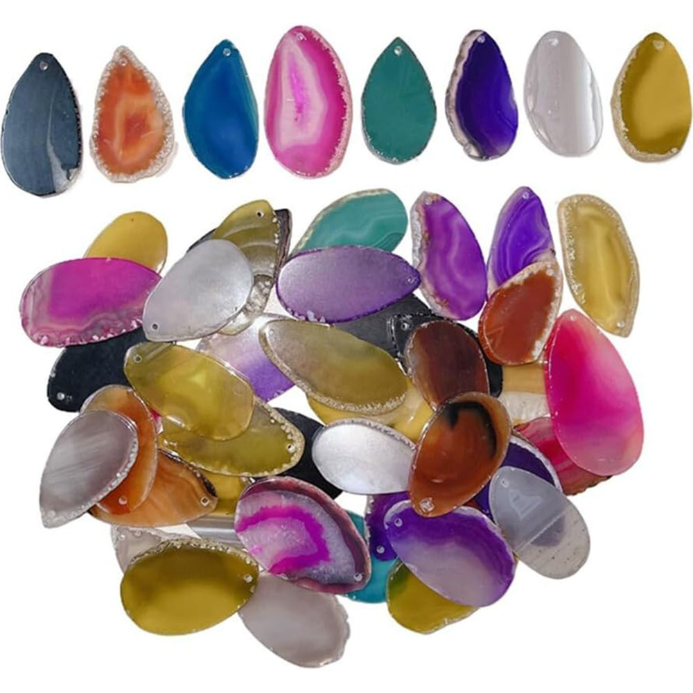 Polished Agate Slices Drilled  - Jewelry Making Table のレビューと価格