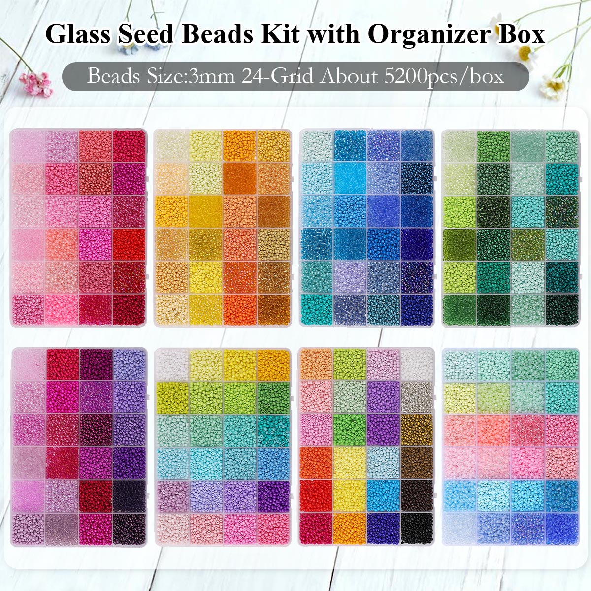 5200pcs 3mm Glass Seed Beads K - Jewelry Making Tutorials のレビューと価格