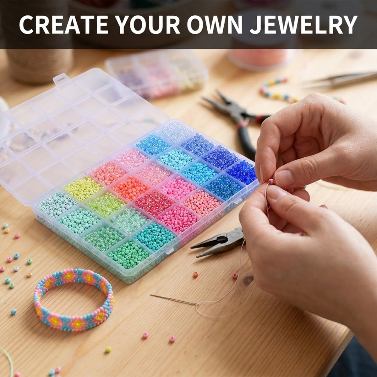 5200pcs 3mm Glass Seed Beads K - Jewelry Making Tutorials のレビューと価格