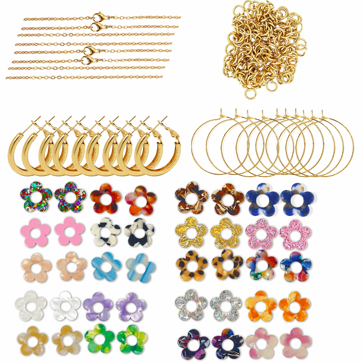 Cute Colorful Sequin Acrylic F - Jewelry Making Tutorials のレビューと価格