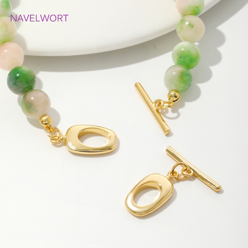 18K Gold Plated Brass Irregula - Toggle Clasp Gold のレビューと価格
