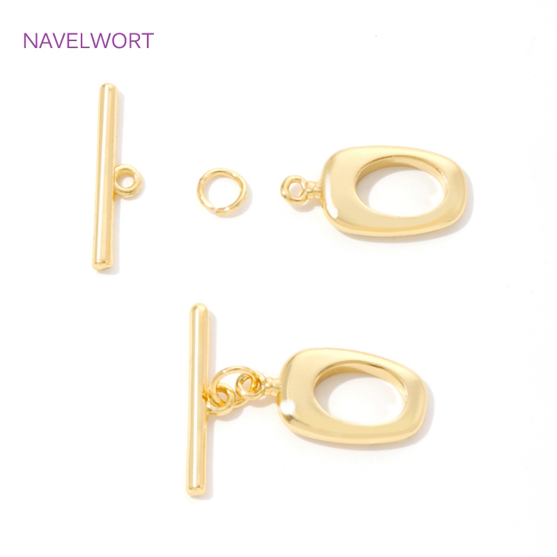 18K Gold Plated Brass Irregula - Toggle Clasp Gold のレビューと価格