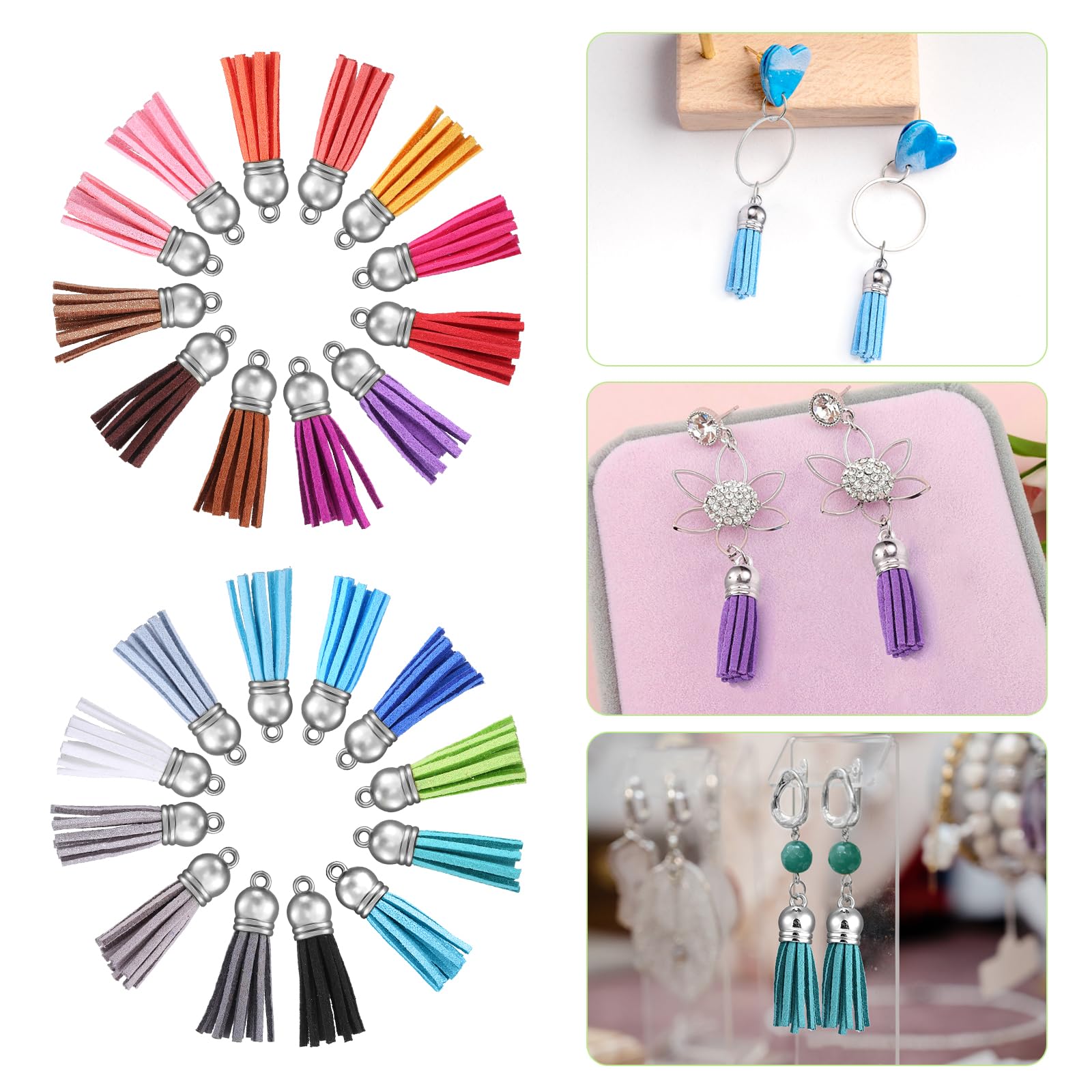 10/20/60 Pcs Mini Tassels Faux - Jewelry Making Tutorials のレビューと価格