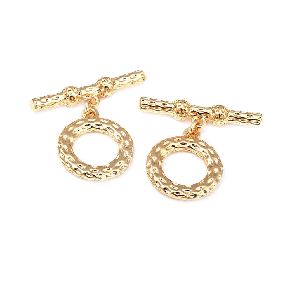 18K Gold Color Brass Geometry  - Toggle Clasp Gold のレビューと価格
