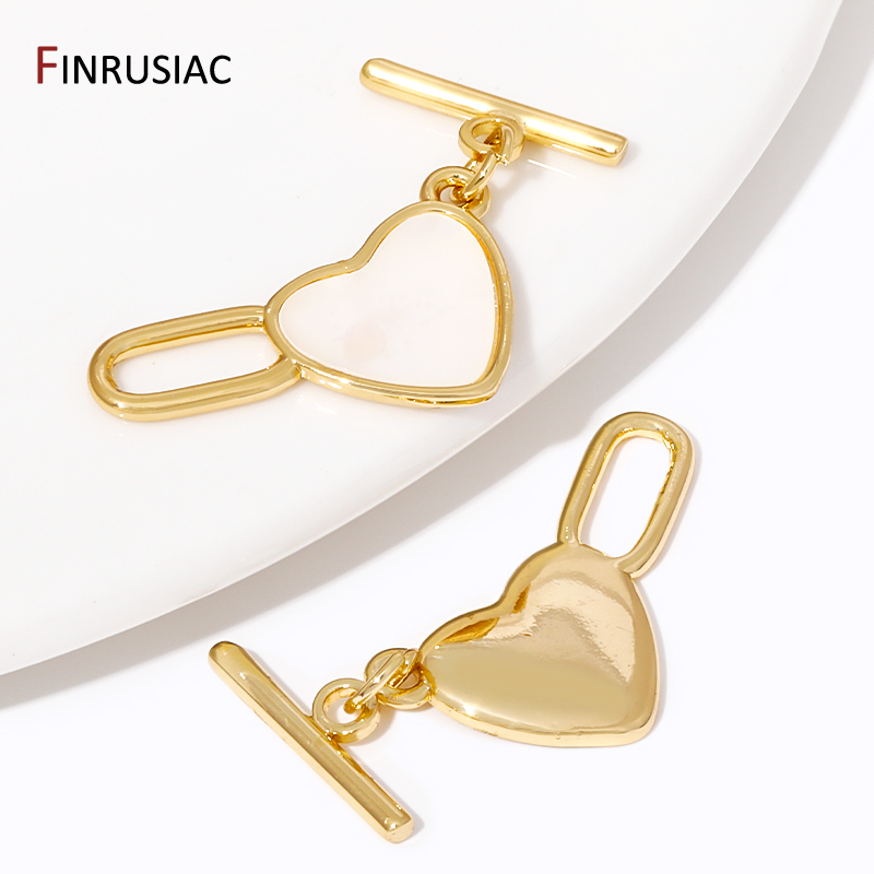 18K Gold Plated Brass Heart OT - Toggle Clasp Gold のレビューと価格