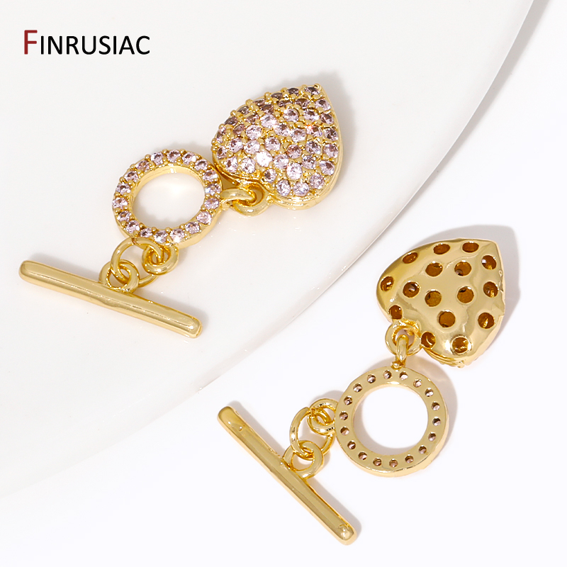 18K Gold Plated Brass Heart OT - Toggle Clasp Gold のレビューと価格
