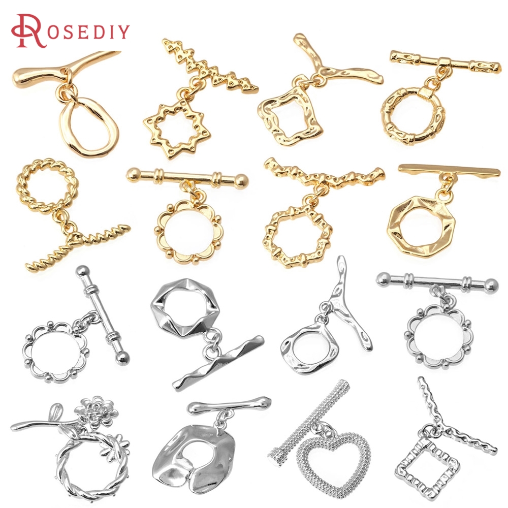 6 Sets 18K Gold Color Brass Ro - Toggle Clasp Gold のレビューと価格