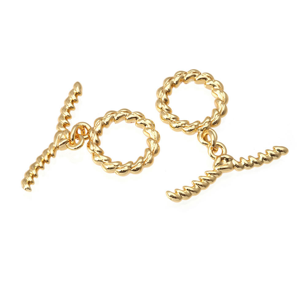6 Sets 18K Gold Color Brass Ro - Toggle Clasp Gold のレビューと価格