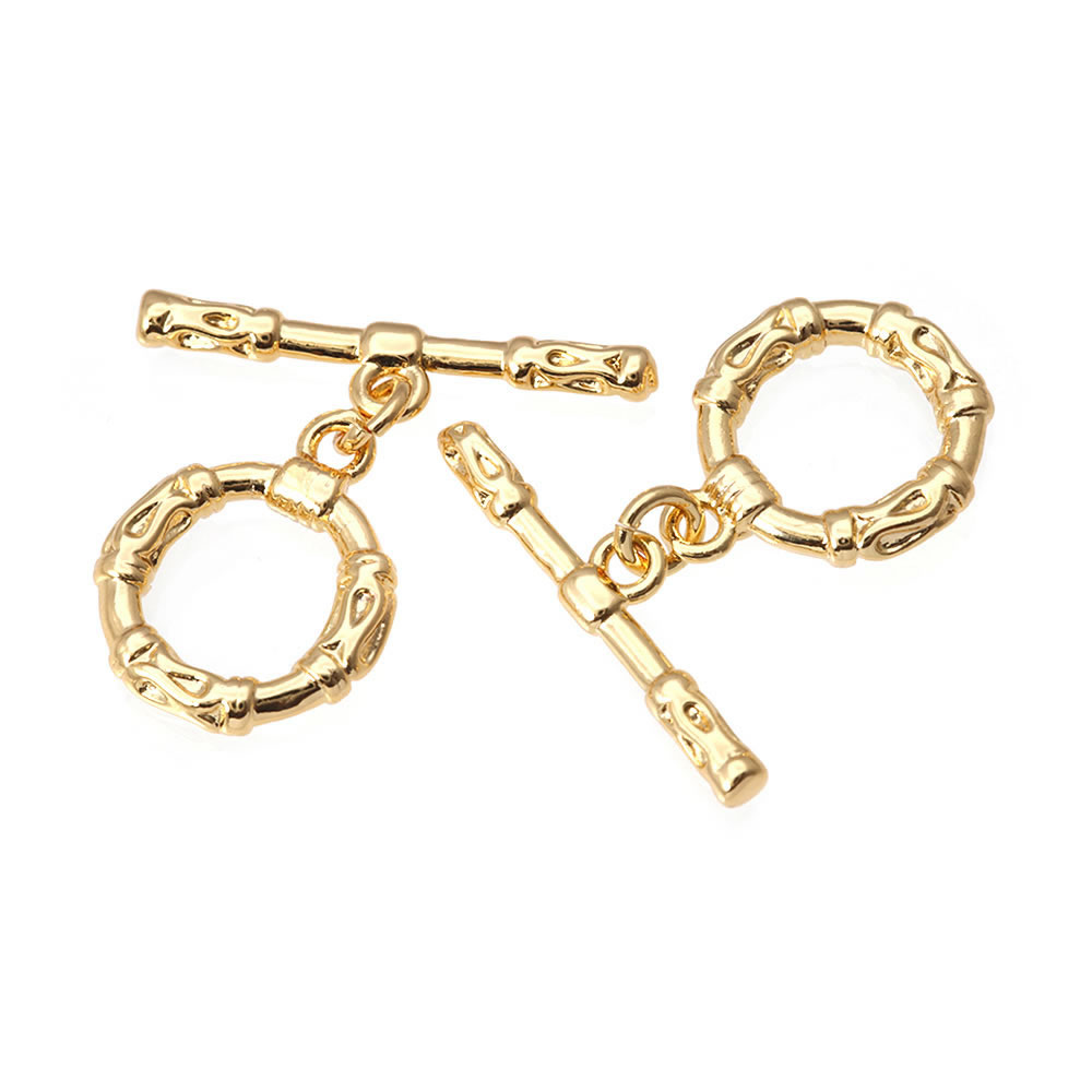 6 Sets 18K Gold Color Brass Ro - Toggle Clasp Gold のレビューと価格