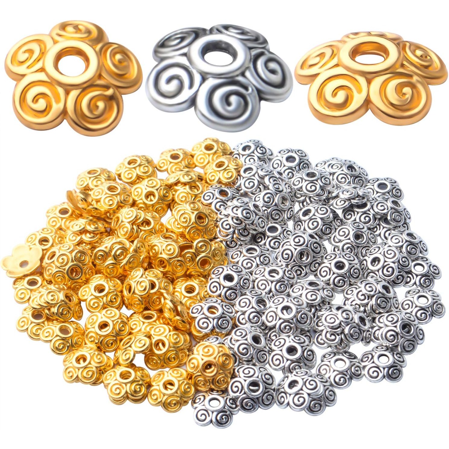 200pcs 10mm Tibetan Alloy Spac - Jewelry Making Bali のレビューと価格