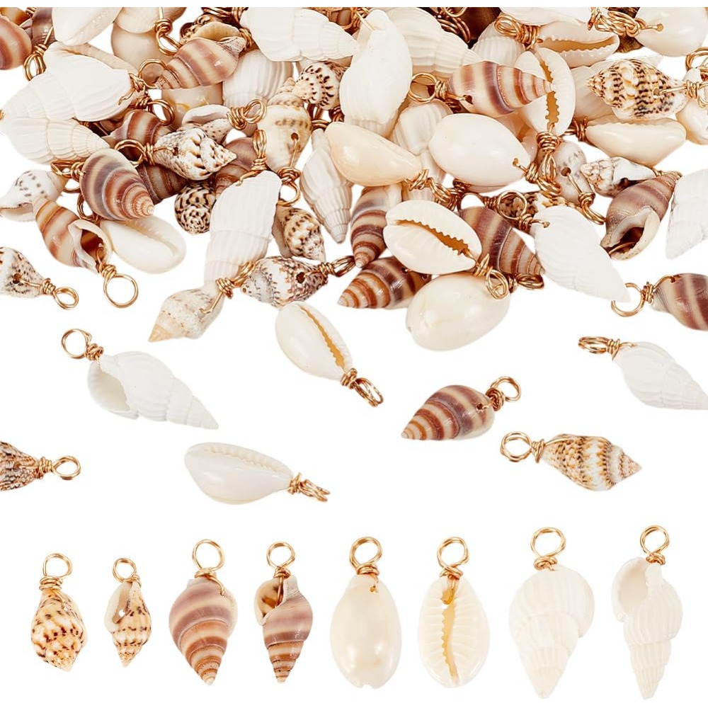 100pcs 4 Styles Natural Shell  - Jewelry Making Tutorials のレビューと価格