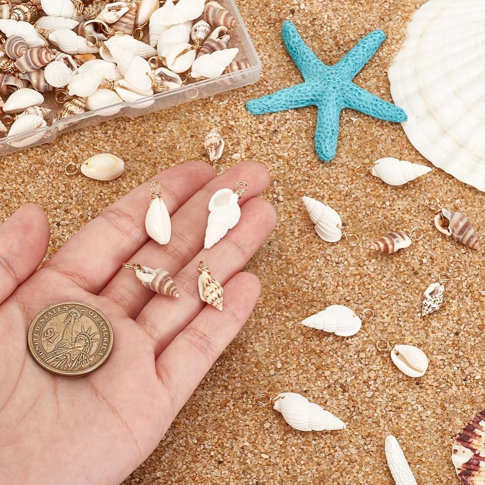 100pcs 4 Styles Natural Shell  - Jewelry Making Tutorials のレビューと価格