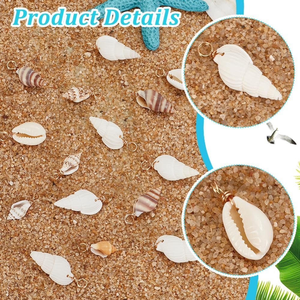 100pcs 4 Styles Natural Shell  - Jewelry Making Tutorials のレビューと価格