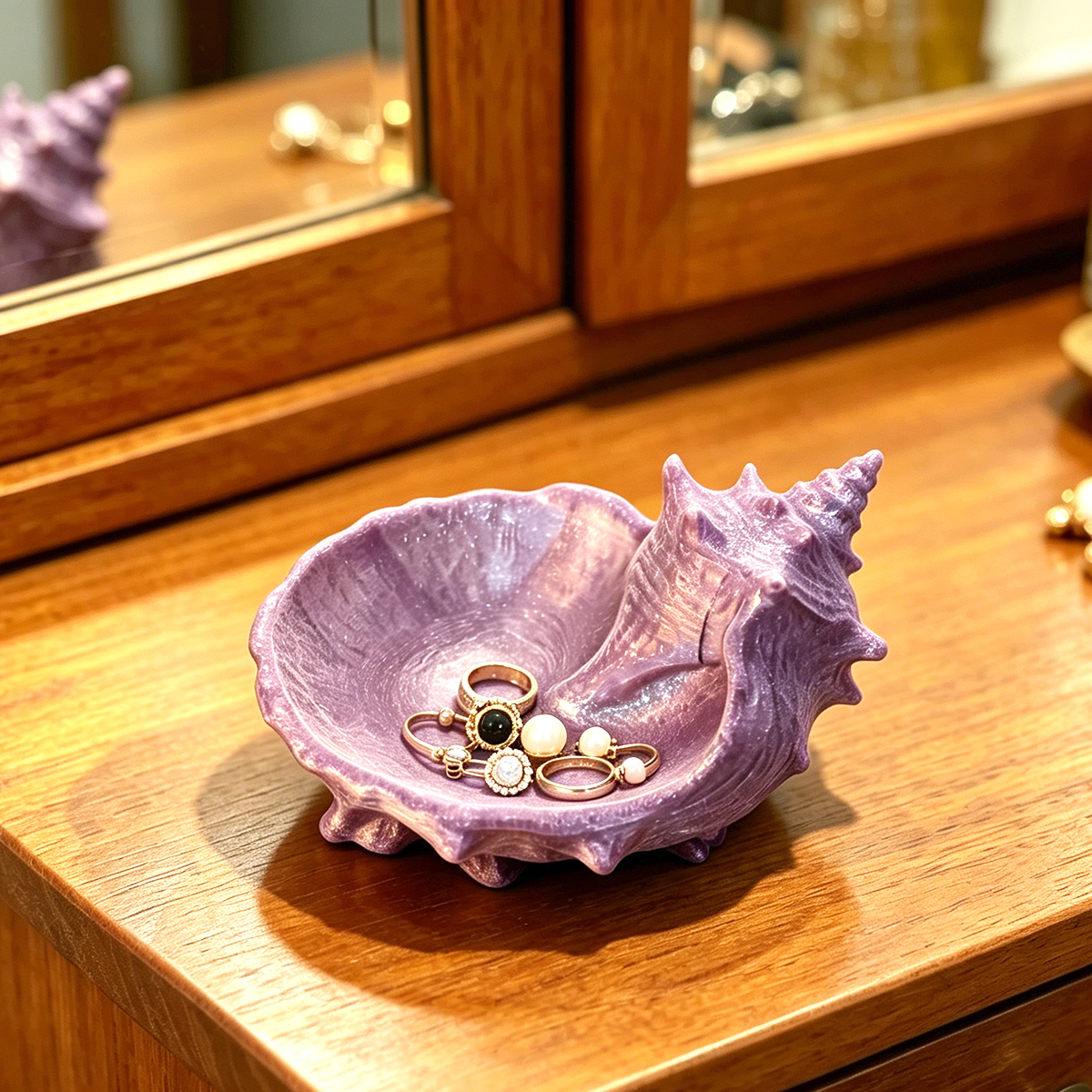 Pearlescent Purple Conch-Shape - Jewelry Making Table のレビューと価格