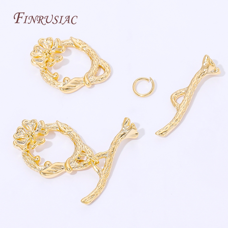 18K Gold Plated Flower Branch  - Toggle Clasp Gold のレビューと価格