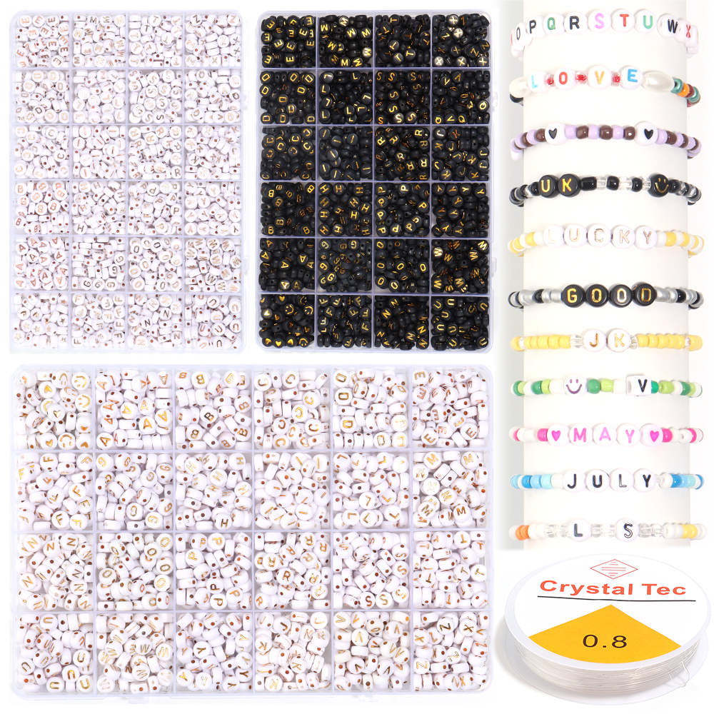 1200pcs/box Acrylic Letter Bea - Jewelry Making Tutorials のレビューと価格