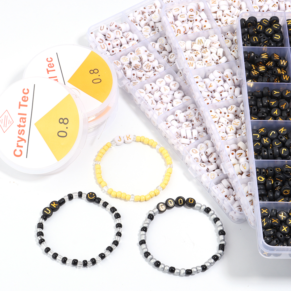 1200pcs/box Acrylic Letter Bea - Jewelry Making Tutorials のレビューと価格