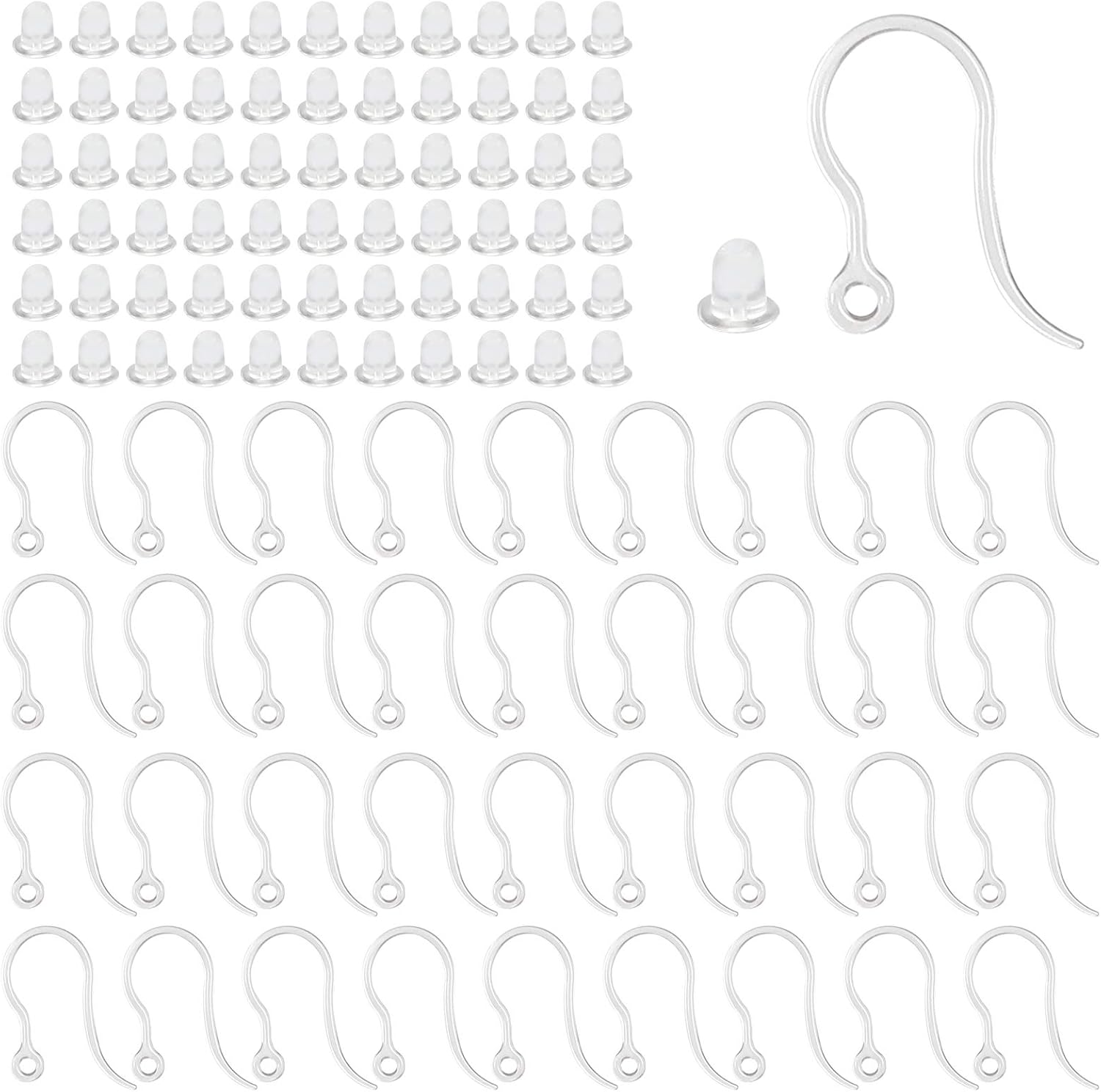 40pcs Clear Plastic Earring Ho - Jewelry Making Class のレビューと価格