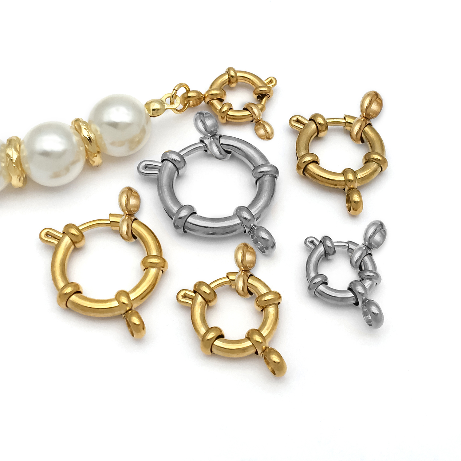 2pcs Stainless Steel Round Cla - Jewelry Making Class のレビューと価格