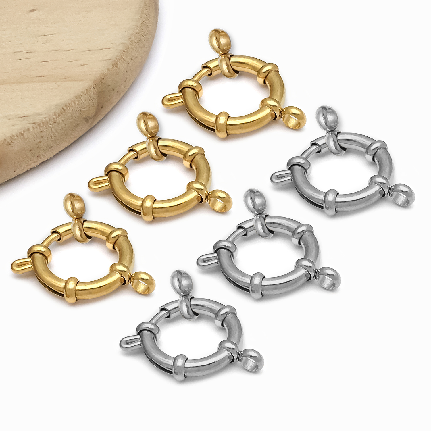 2pcs Stainless Steel Round Cla - Jewelry Making Class のレビューと価格