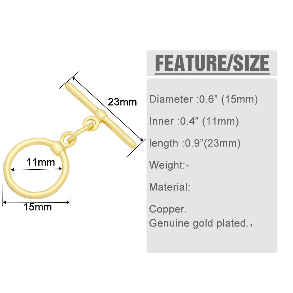 OCESRIO Trendy Toggle Round Cl - Toggle Clasp Gold のレビューと価格