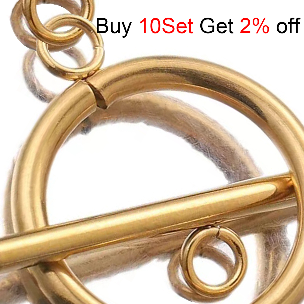 3 Set Gold Stainless Steel OT  - Toggle Clasp Gold のレビューと価格