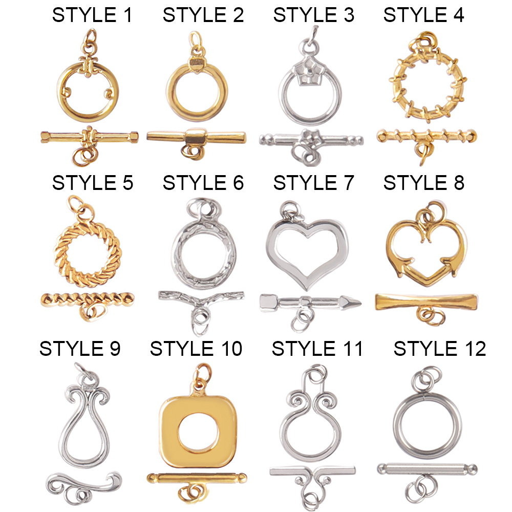 3 Set Gold Stainless Steel OT  - Toggle Clasp Gold のレビューと価格