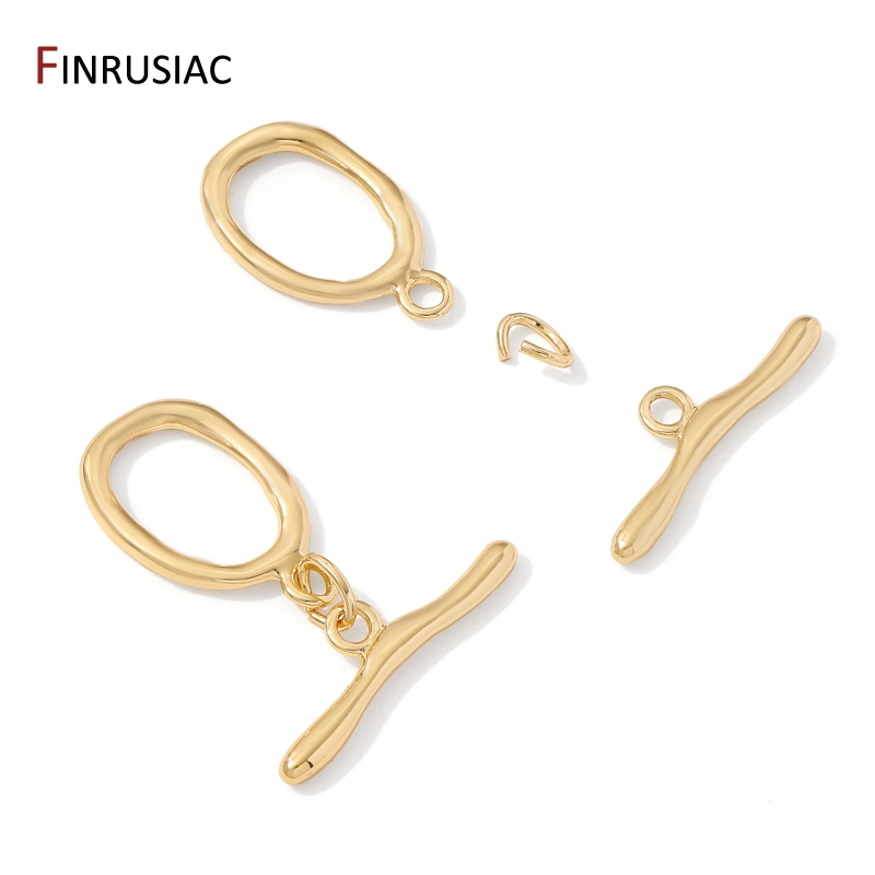 18K Gold Plated Brass Oval/Hea - Toggle Clasp Gold のレビューと価格