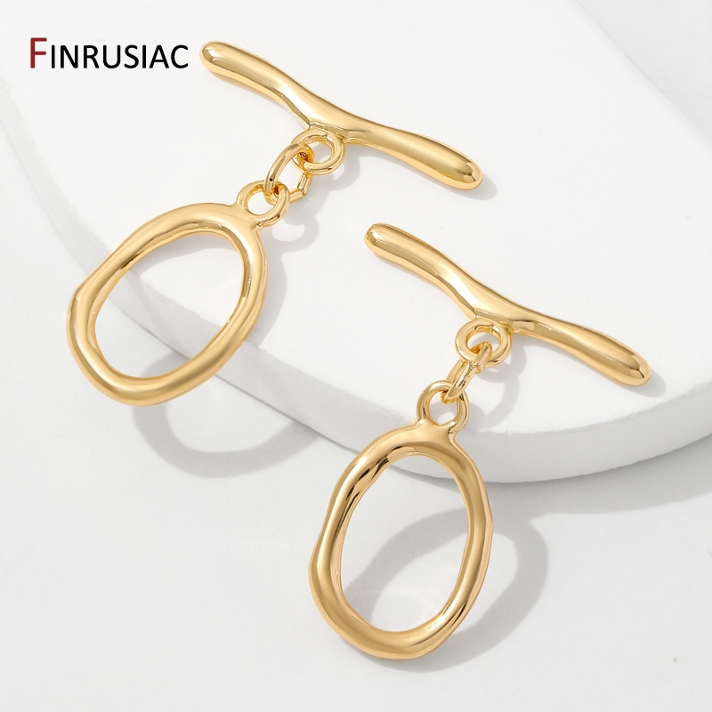 18K Gold Plated Brass Oval/Hea - Toggle Clasp Gold のレビューと価格