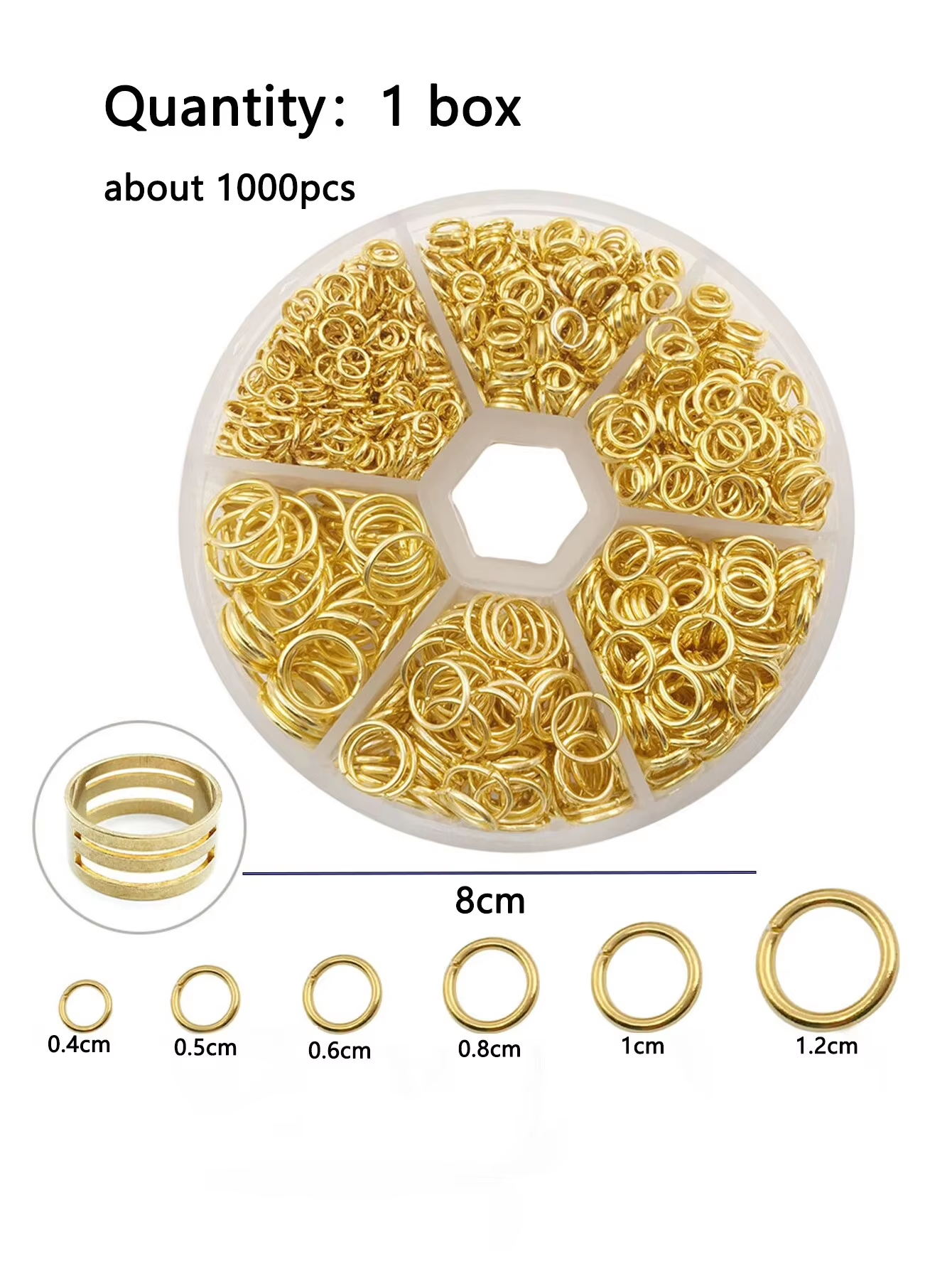 Mixed 6 Sizes Open Jump Rings, - Jump Ring Assorted のレビューと価格