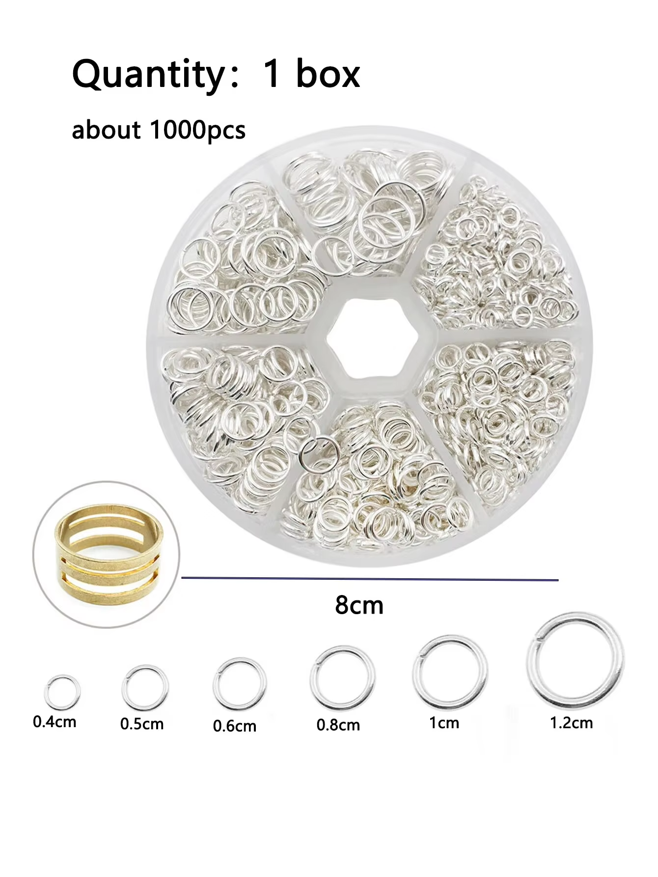 Mixed 6 Sizes Open Jump Rings, - Jump Ring Assorted のレビューと価格