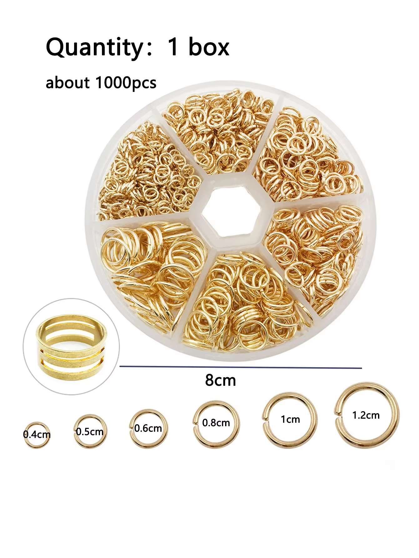 Mixed 6 Sizes Open Jump Rings, - Jump Ring Assorted のレビューと価格
