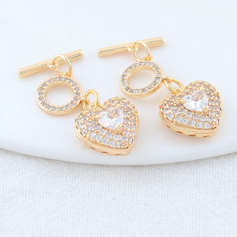 13MM 14K Gold Color Plated Hea - Toggle Clasp Gold のレビューと価格