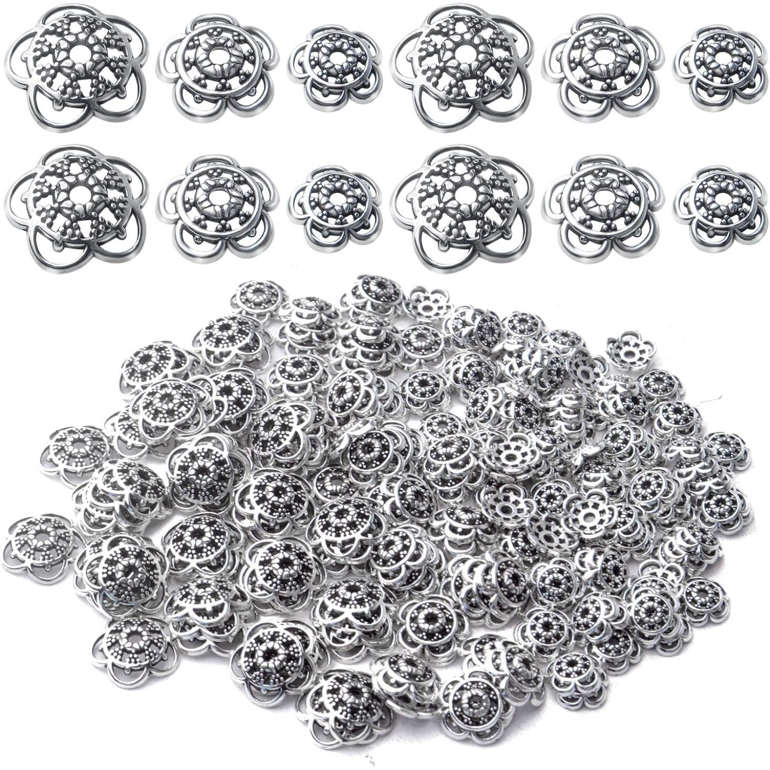 200pcs Flower Bead Caps Alloy  - Jewelry Making Bali のレビューと価格
