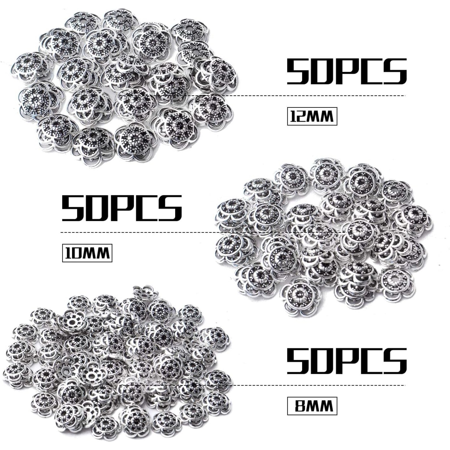 200pcs Flower Bead Caps Alloy  - Jewelry Making Bali のレビューと価格