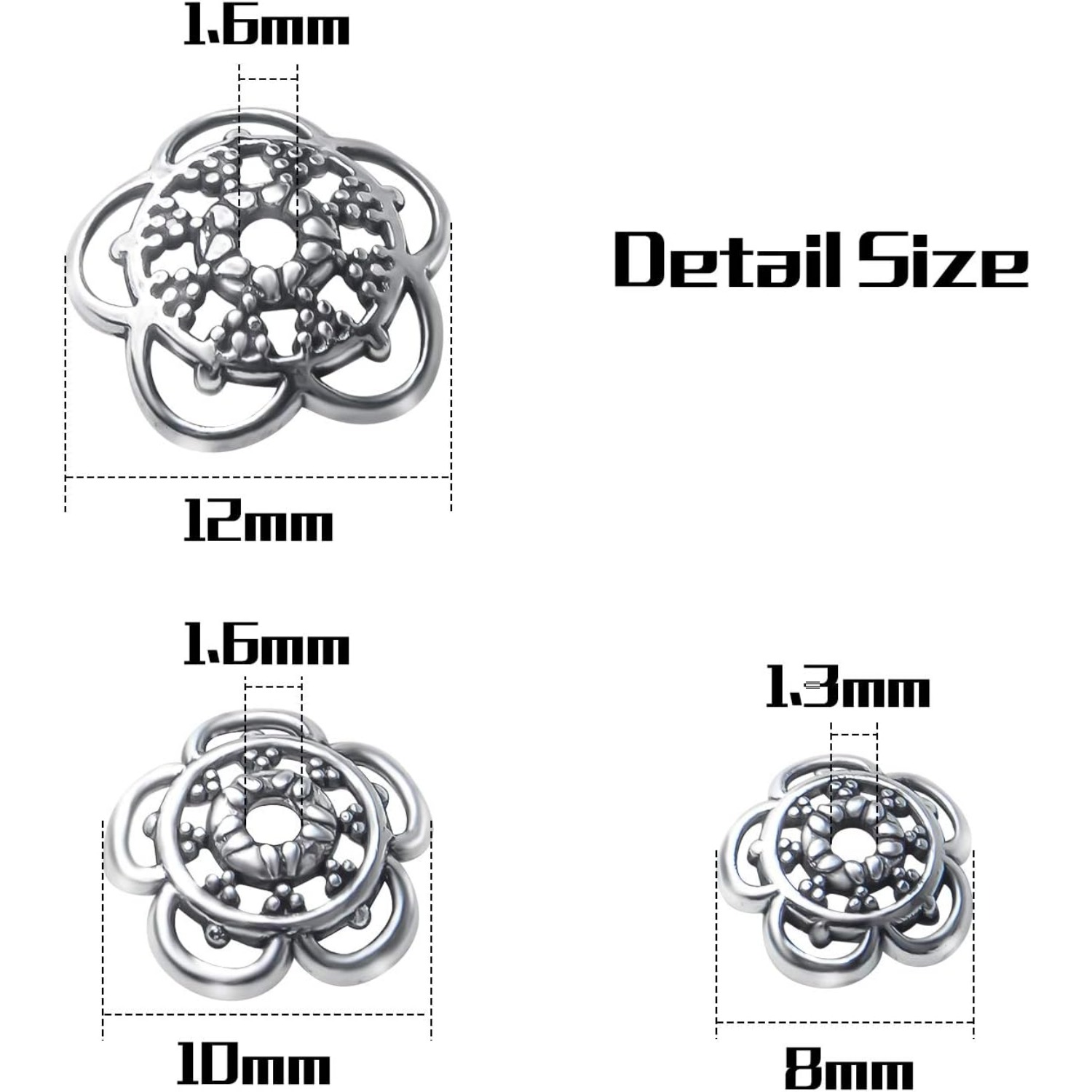 200pcs Flower Bead Caps Alloy  - Jewelry Making Bali のレビューと価格