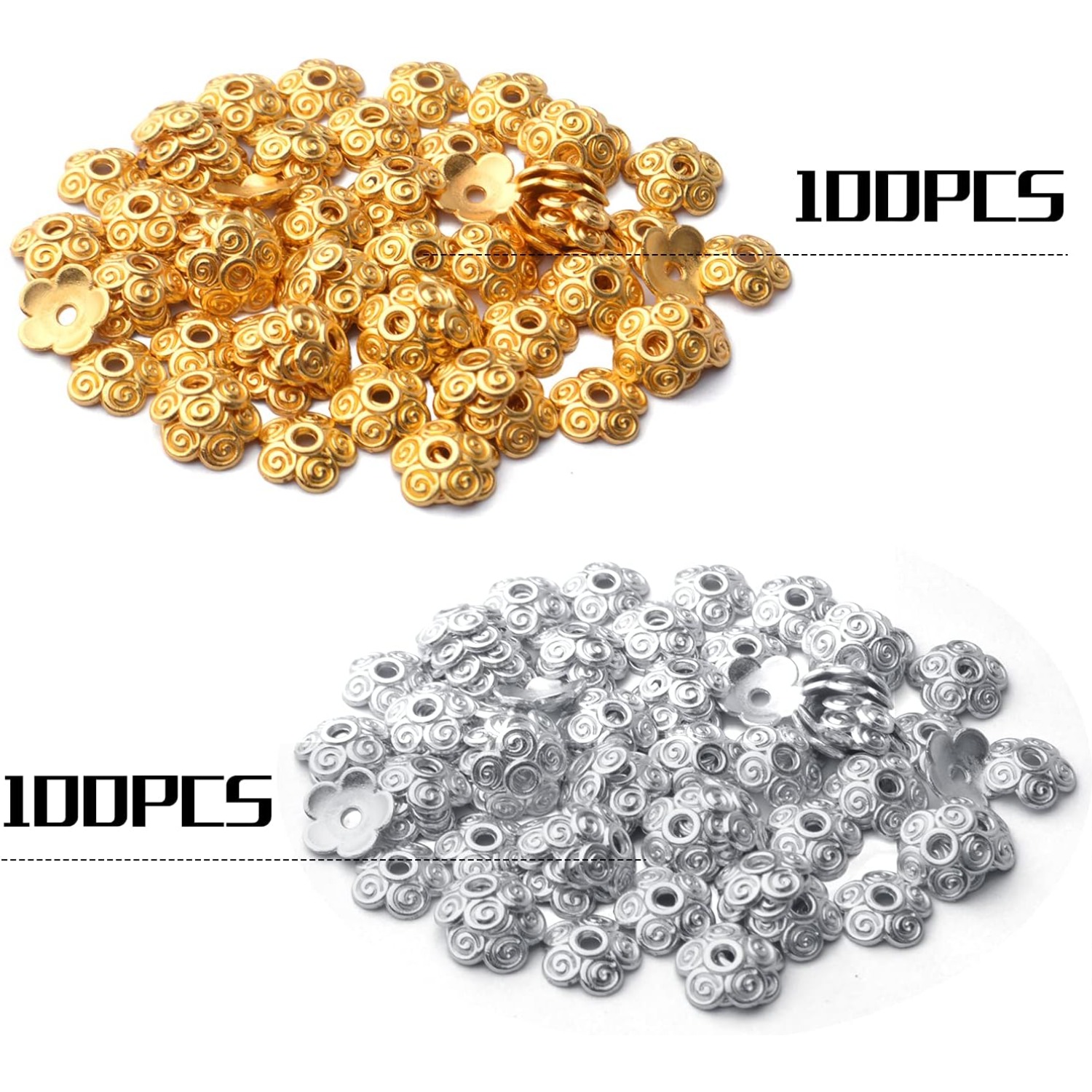 Flower Bead Caps,200pcs Tibeta - Jewelry Making Bali のレビューと価格